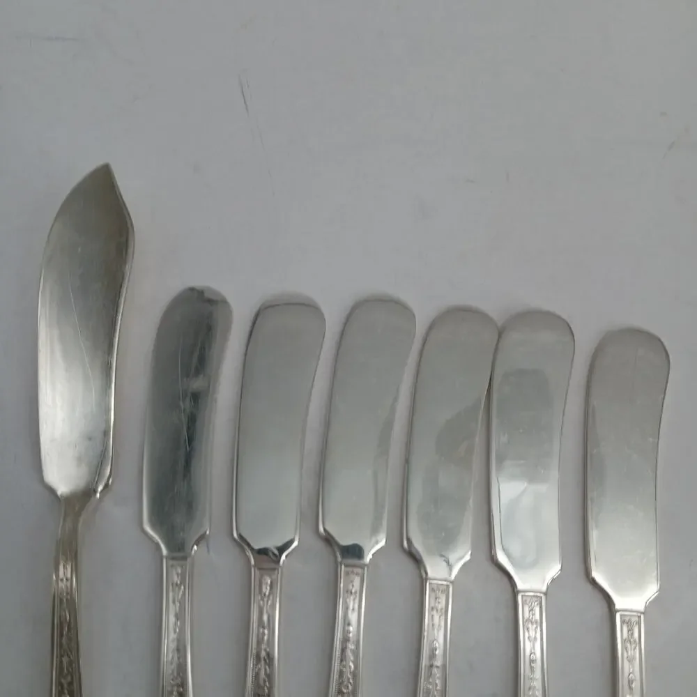 7X Spr ROGERS Extra Plate SilverPlate CHALFONTE Spreaders Flatware